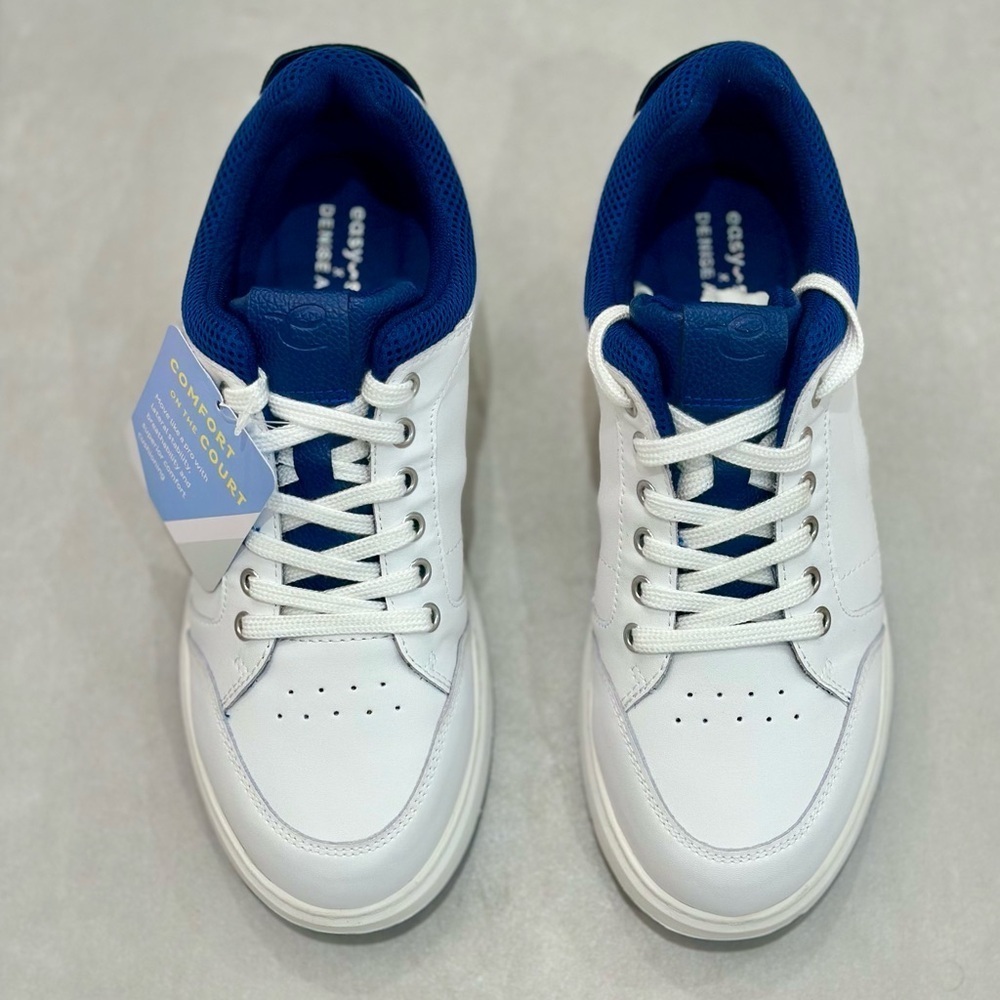 NEW Easy Spirit x Denise Austin Dilli Pickleball White / Blue Sneakers- Size 8W
